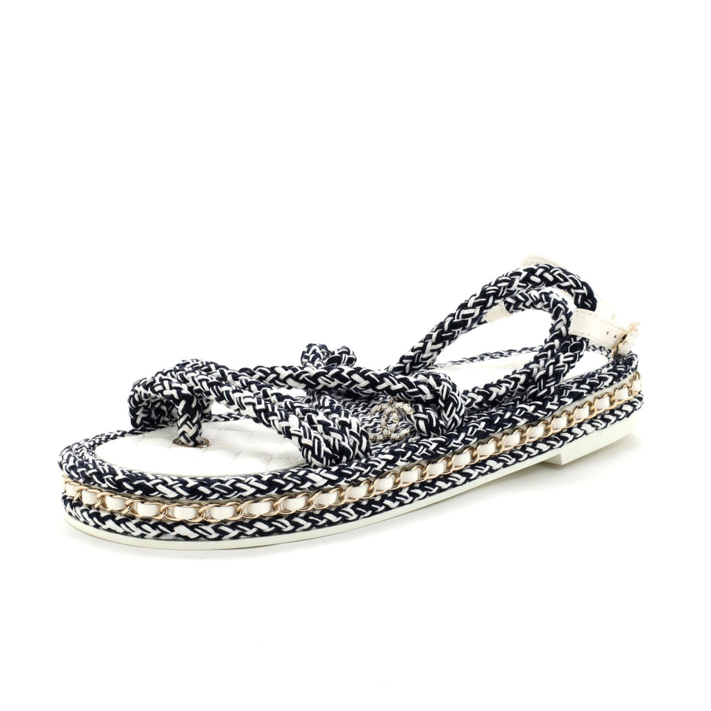 Women's CC Chain Sandals Braided Cord