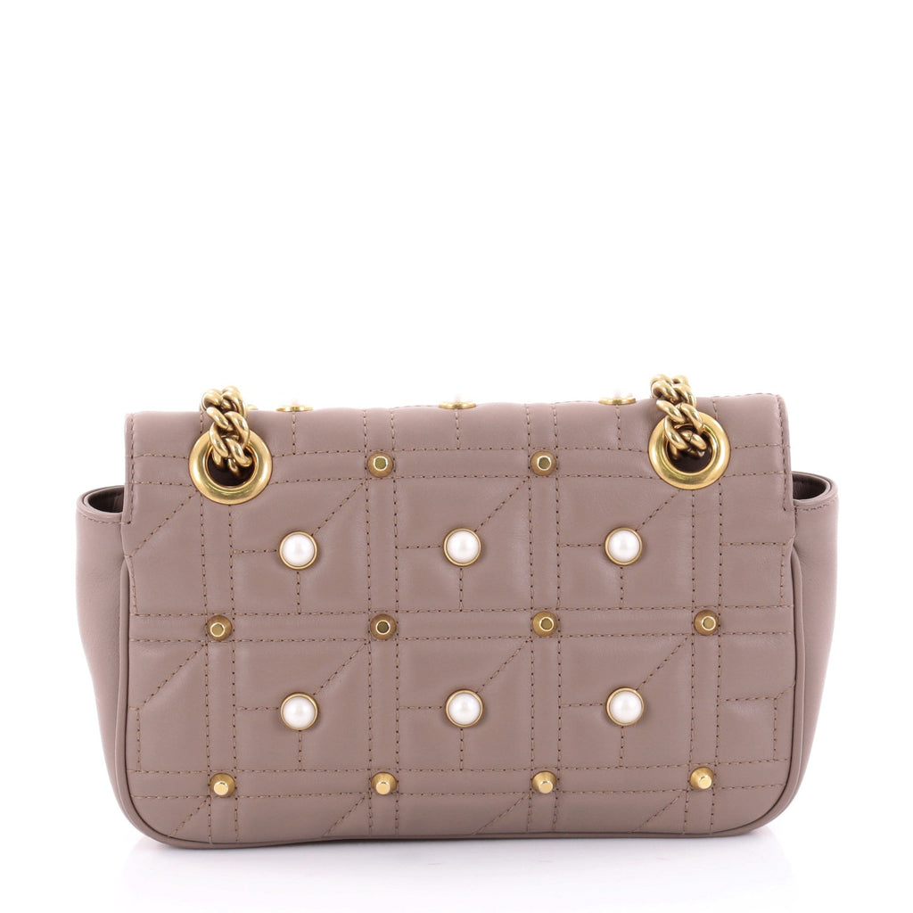 Pearly GG Marmont Flap Bag Matelasse Leather Mini