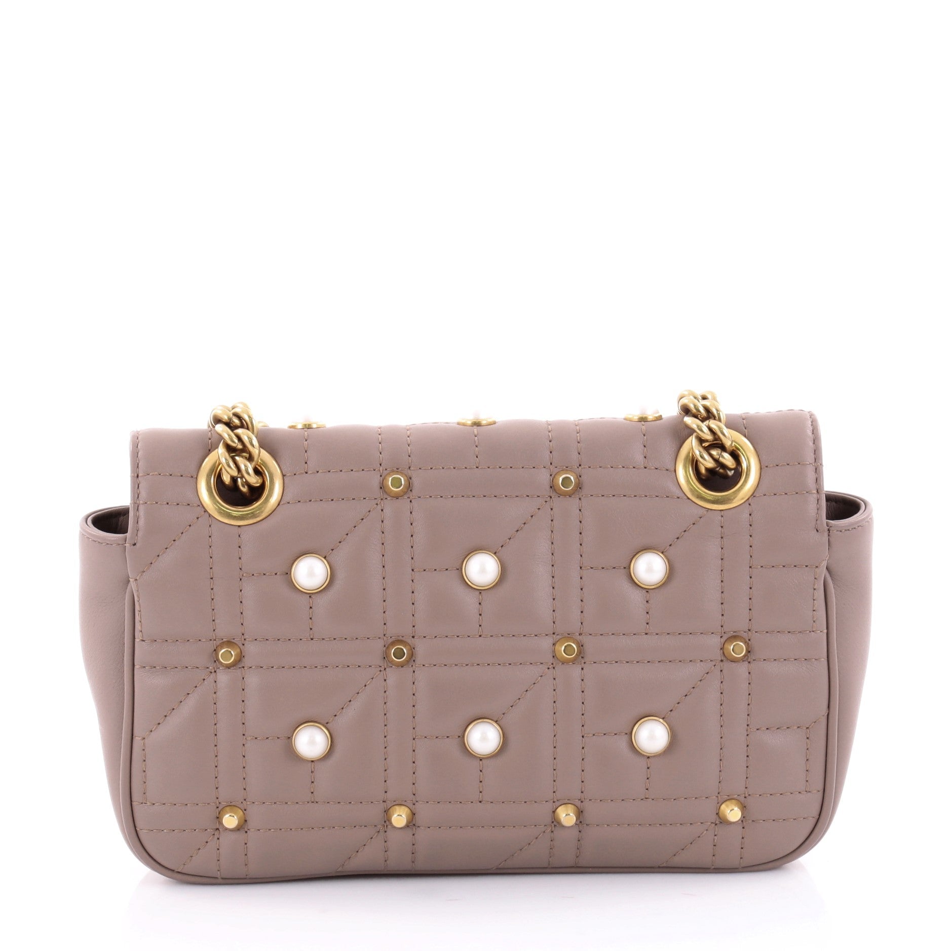 Pearly GG Marmont Flap Bag Matelasse Leather Mini