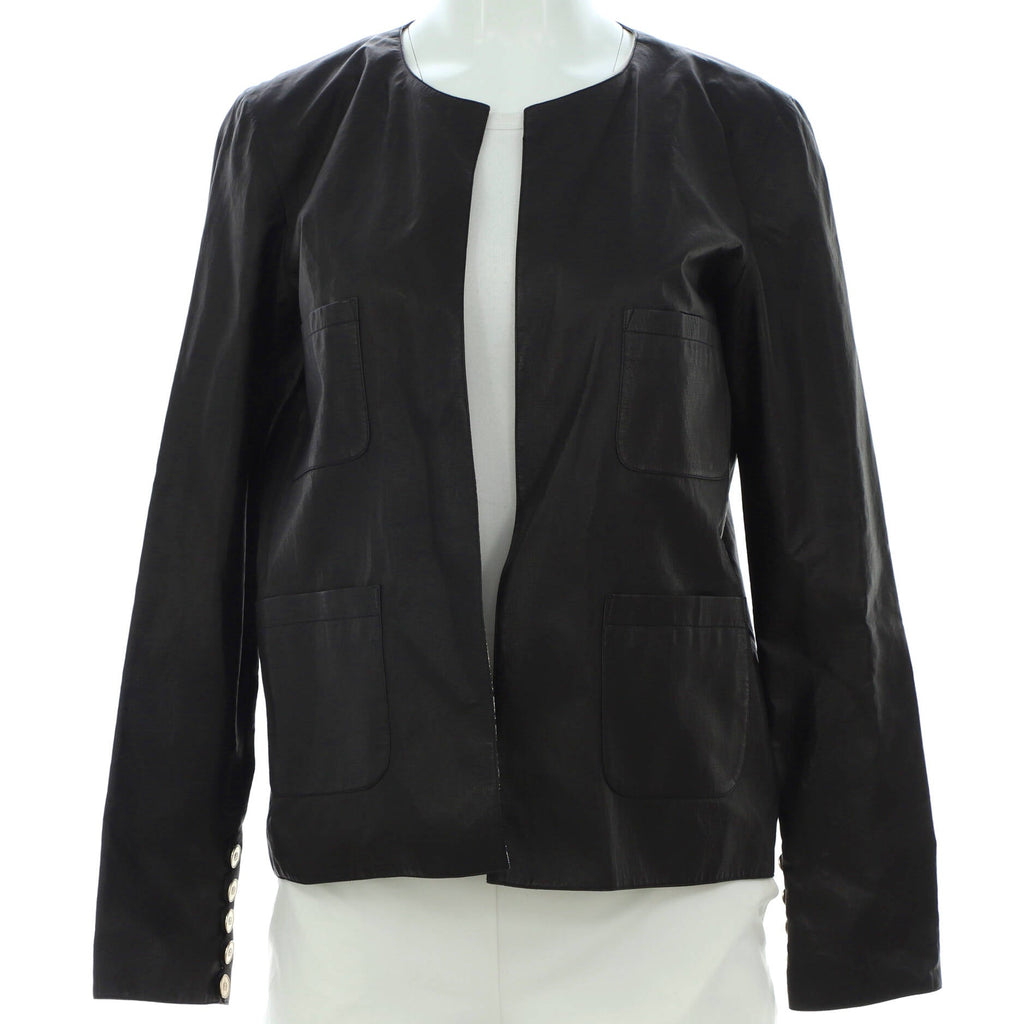 Women's Paris-Dubai Four Pocket Collarless Jacket Leather