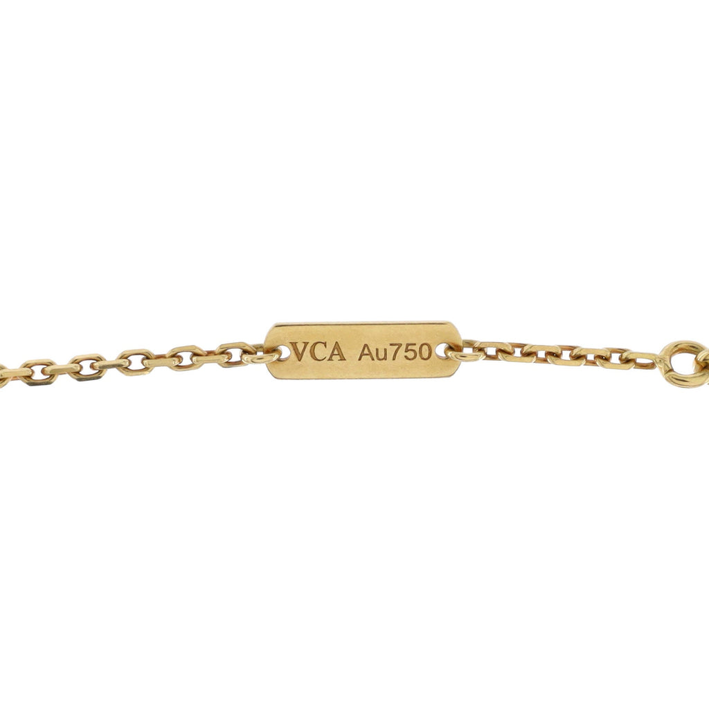 Vintage Alhambra Pendant Necklace 18K Yellow Gold and Onyx