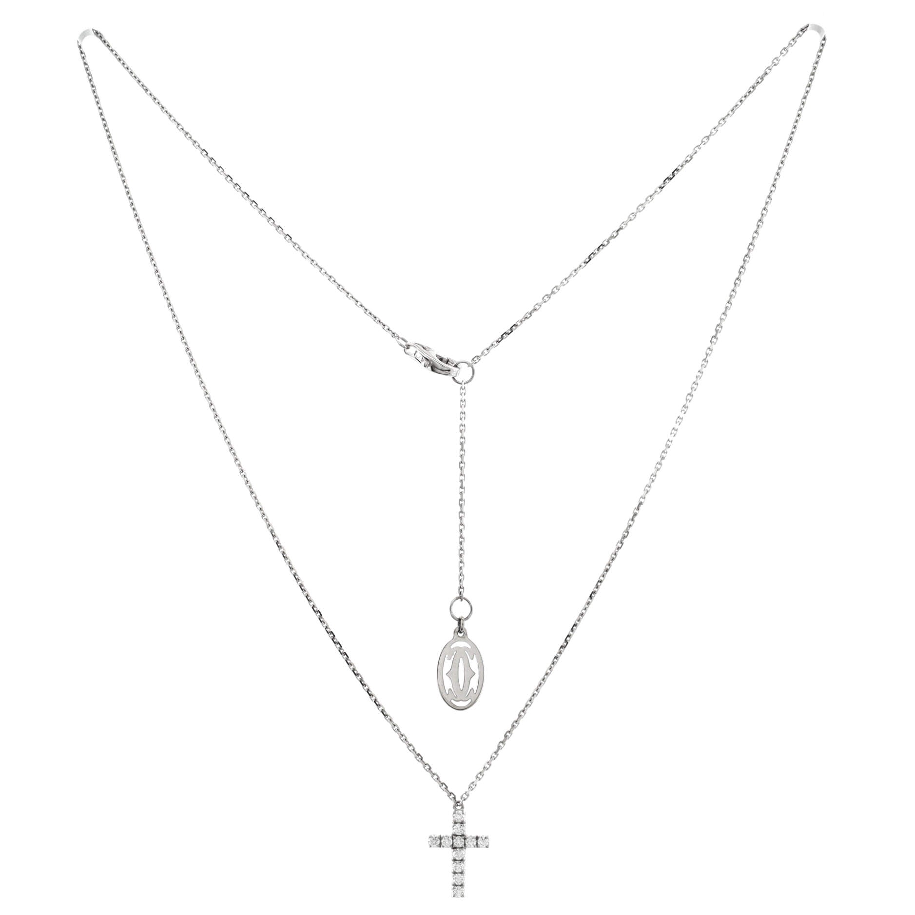 Cross Pendant Necklace 18K White Gold with Diamonds