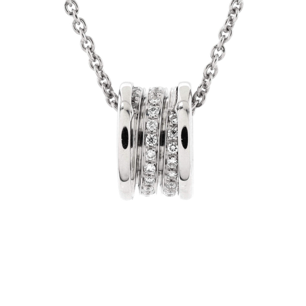 B.Zero1 Pendant Necklace 18K White Gold with Diamonds