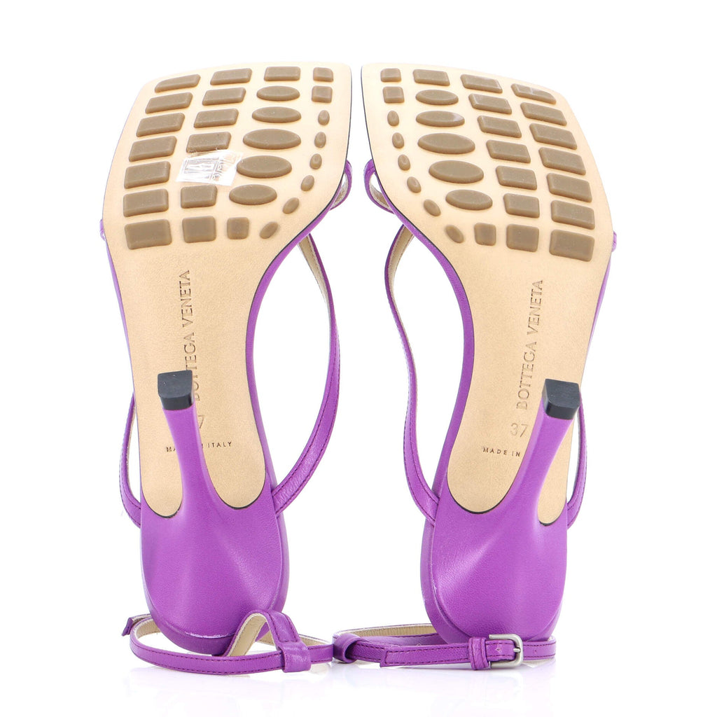 Women's Stretch Strap Heeled Sandals Leather