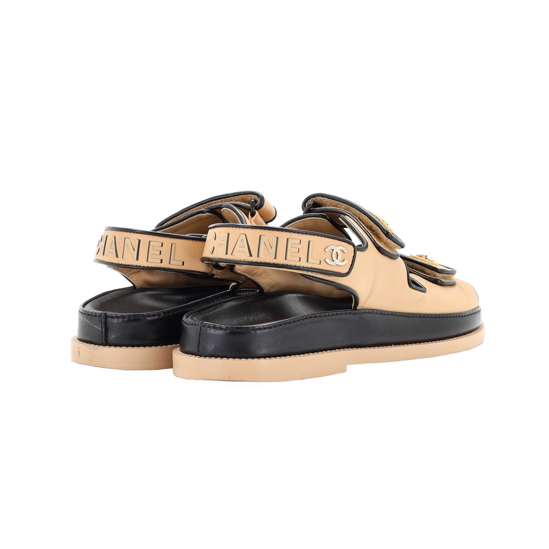 Women's Buttons Velcro Dad Sandals Leather