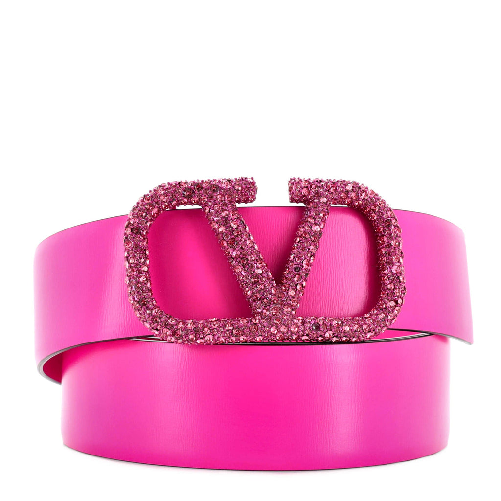 VLogo Belt Leather with Crystals Wide 85