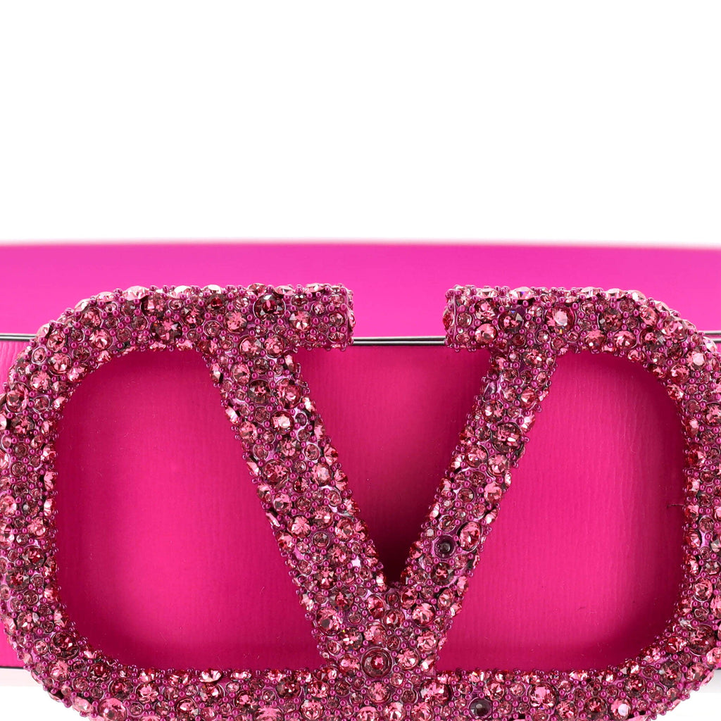VLogo Belt Leather with Crystals Wide 85