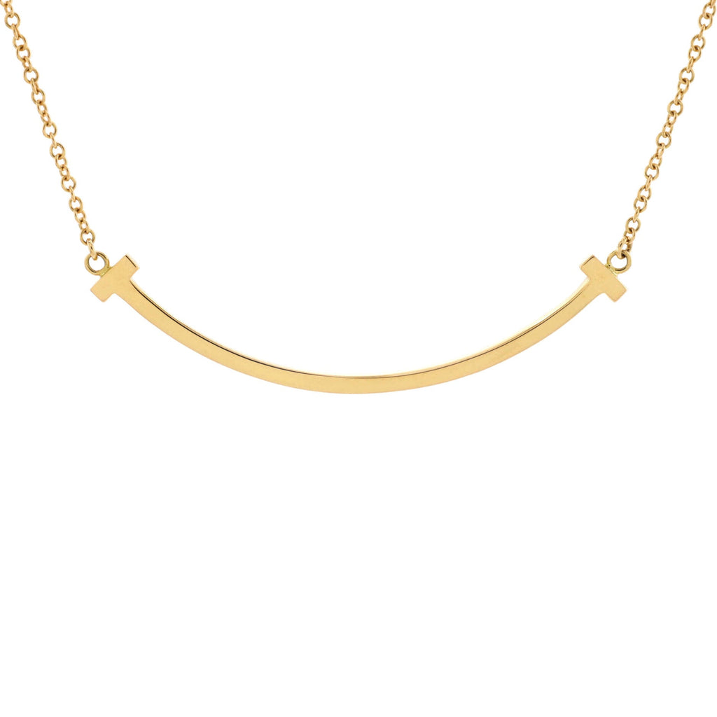 T Smile Pendant Necklace 18K Rose Gold Small