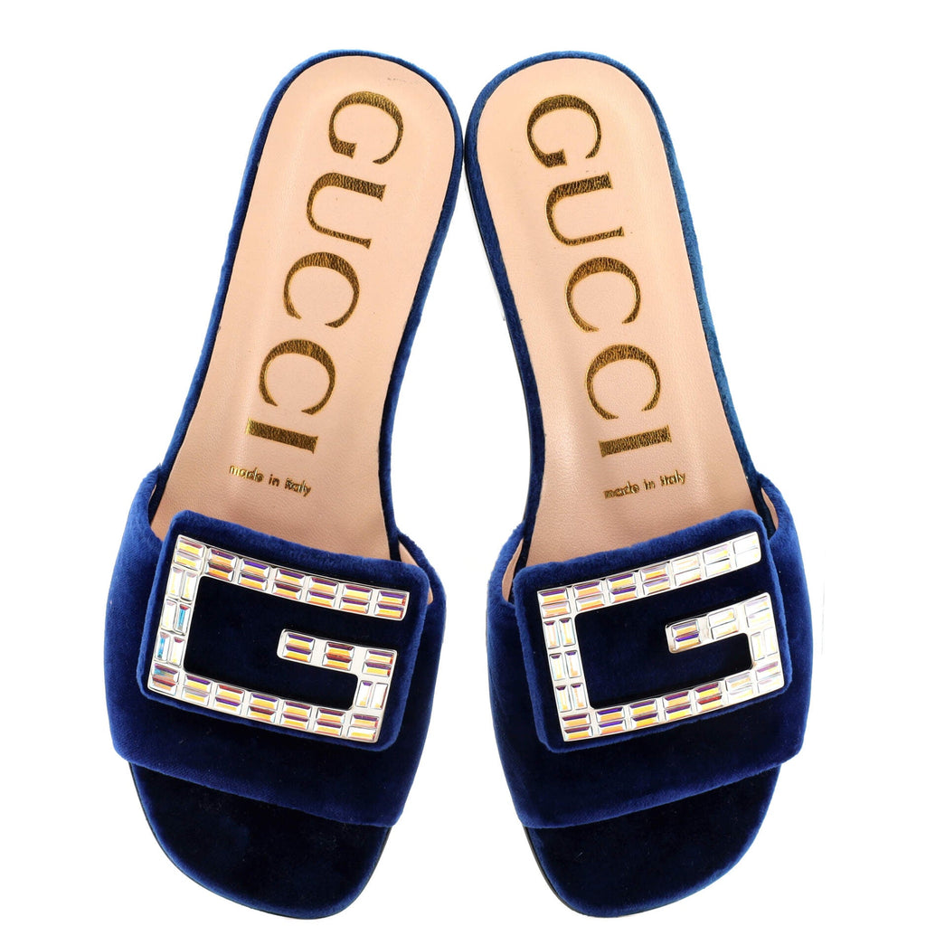 Women's Madelyn Slide Sandals Velvet with Crystals