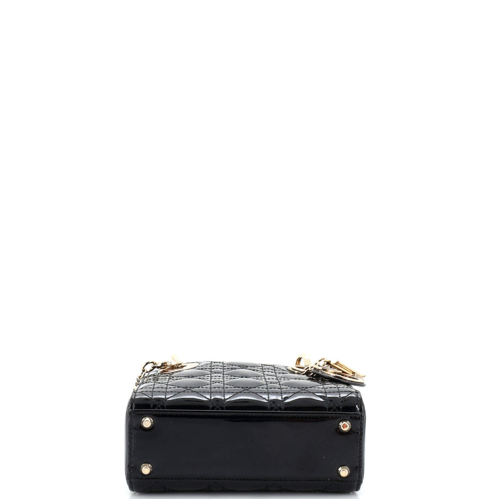 Lady Dior Chain Bag Cannage Quilt Patent Mini