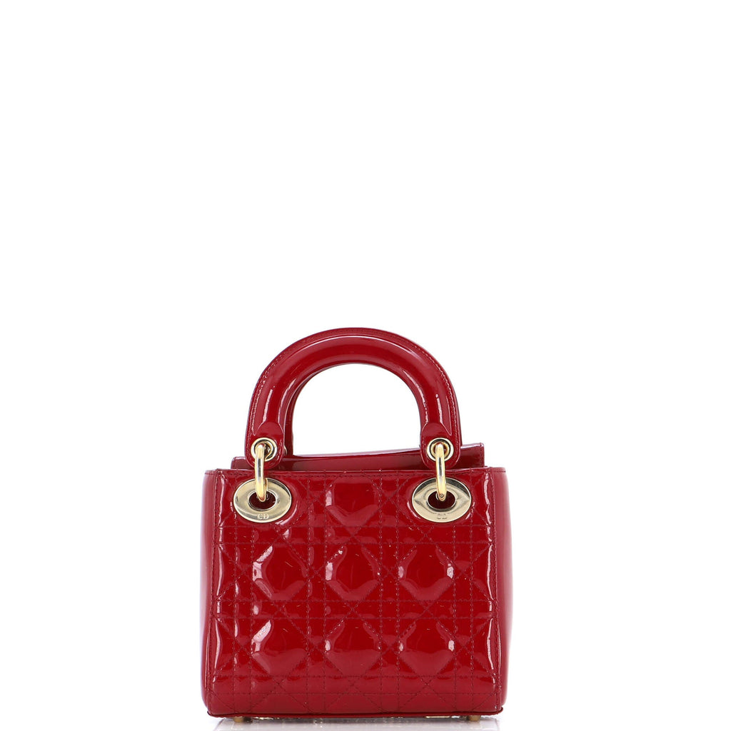 Lady Dior Chain Bag Cannage Quilt Patent Mini