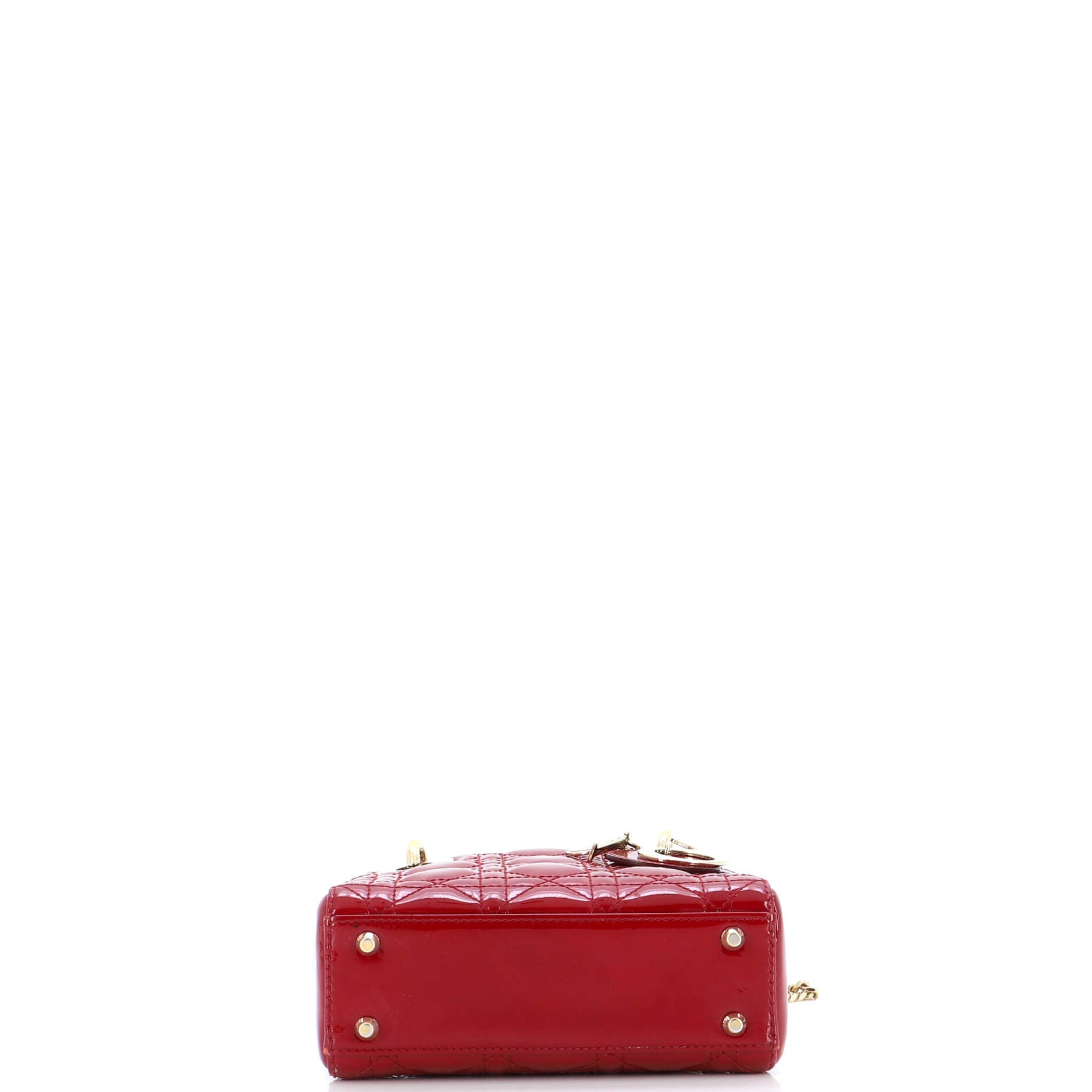 Lady Dior Chain Bag Cannage Quilt Patent Mini