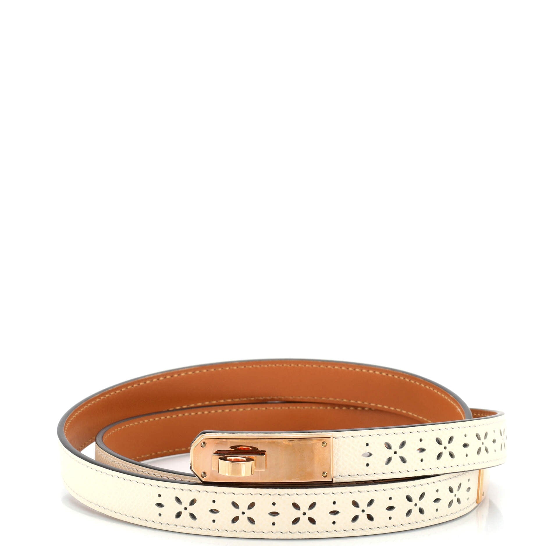 Kelly Garden Party Belt Perforated Leather Thin 105
