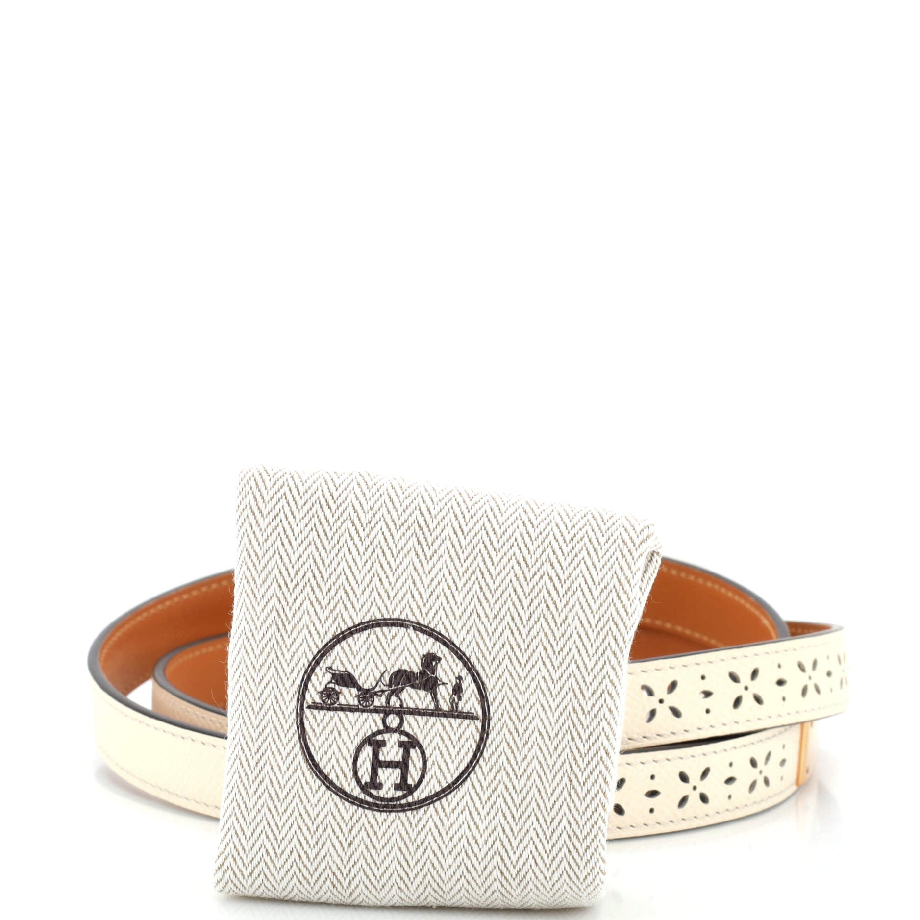 Kelly Garden Party Belt Perforated Leather Thin 105