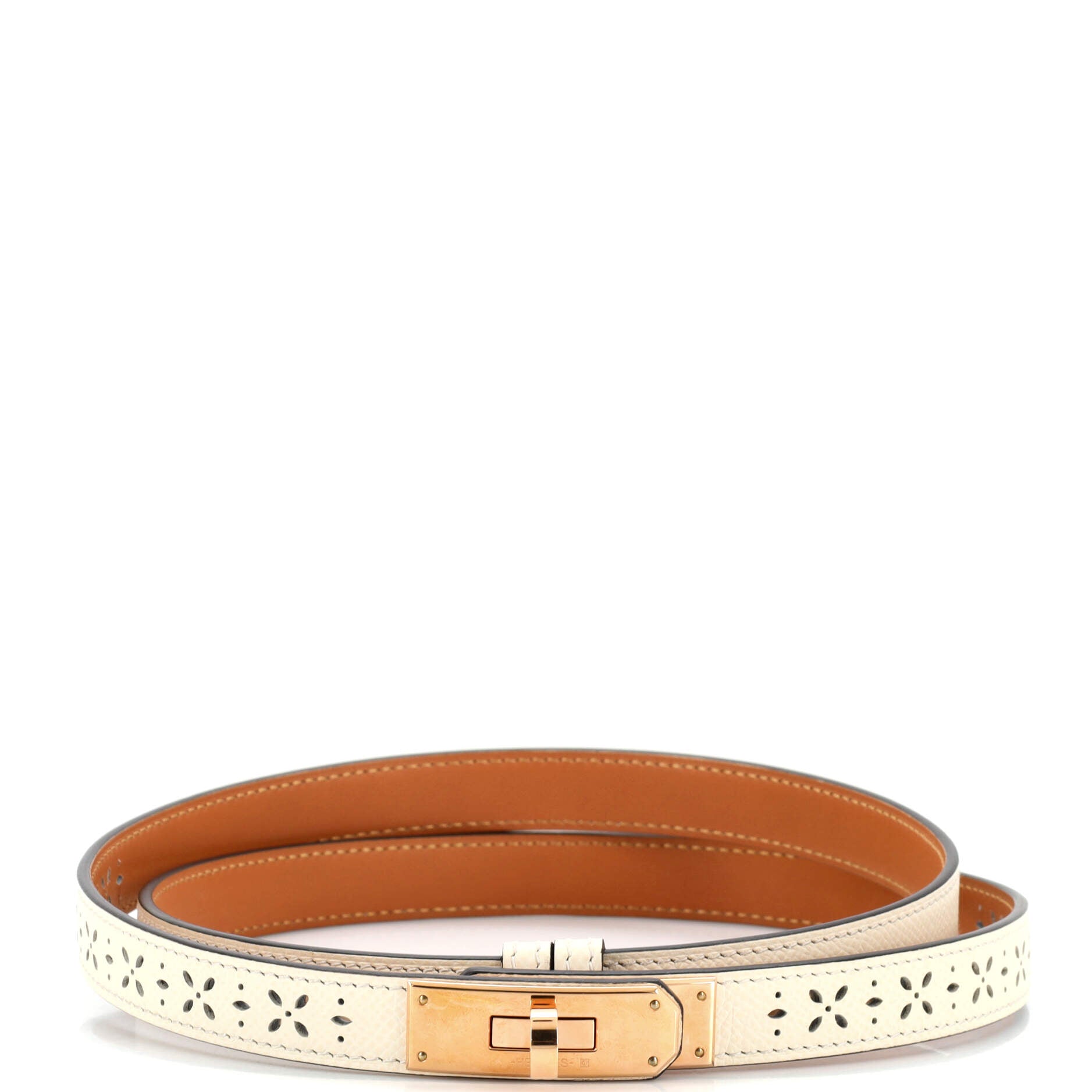 Kelly Garden Party Belt Perforated Leather Thin 105