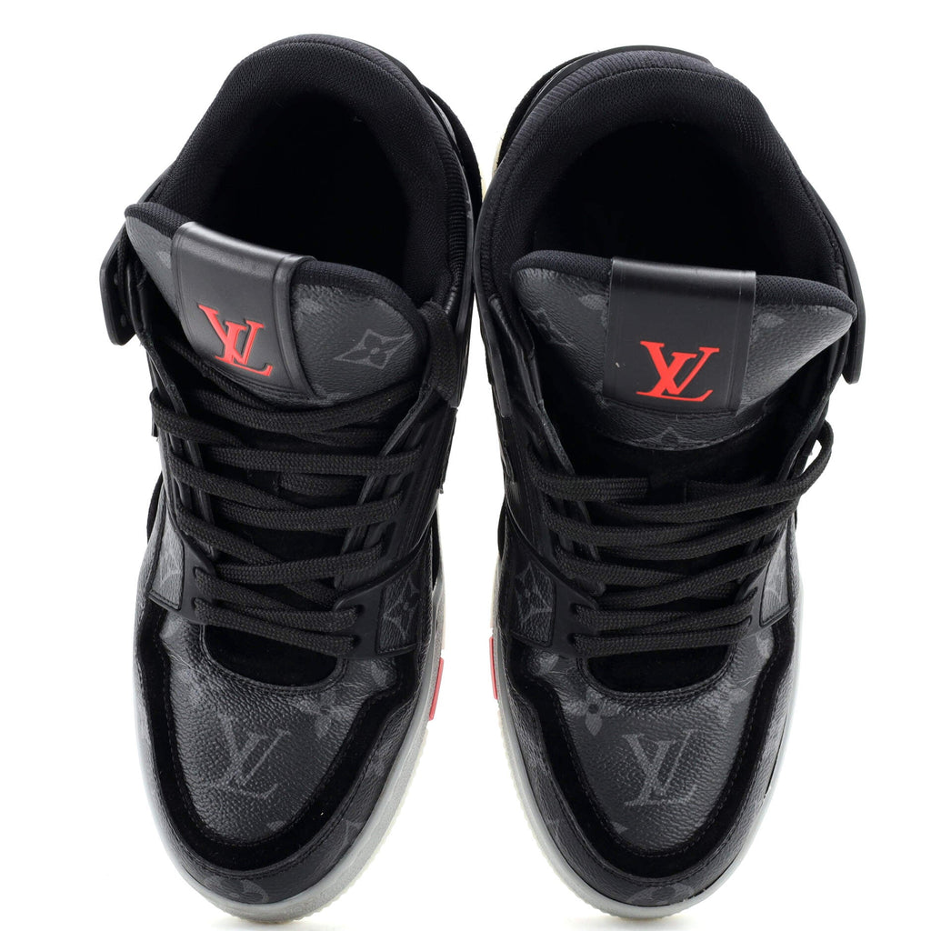 Men's LV Trainer Sneakers Monogram Eclipse with Suede