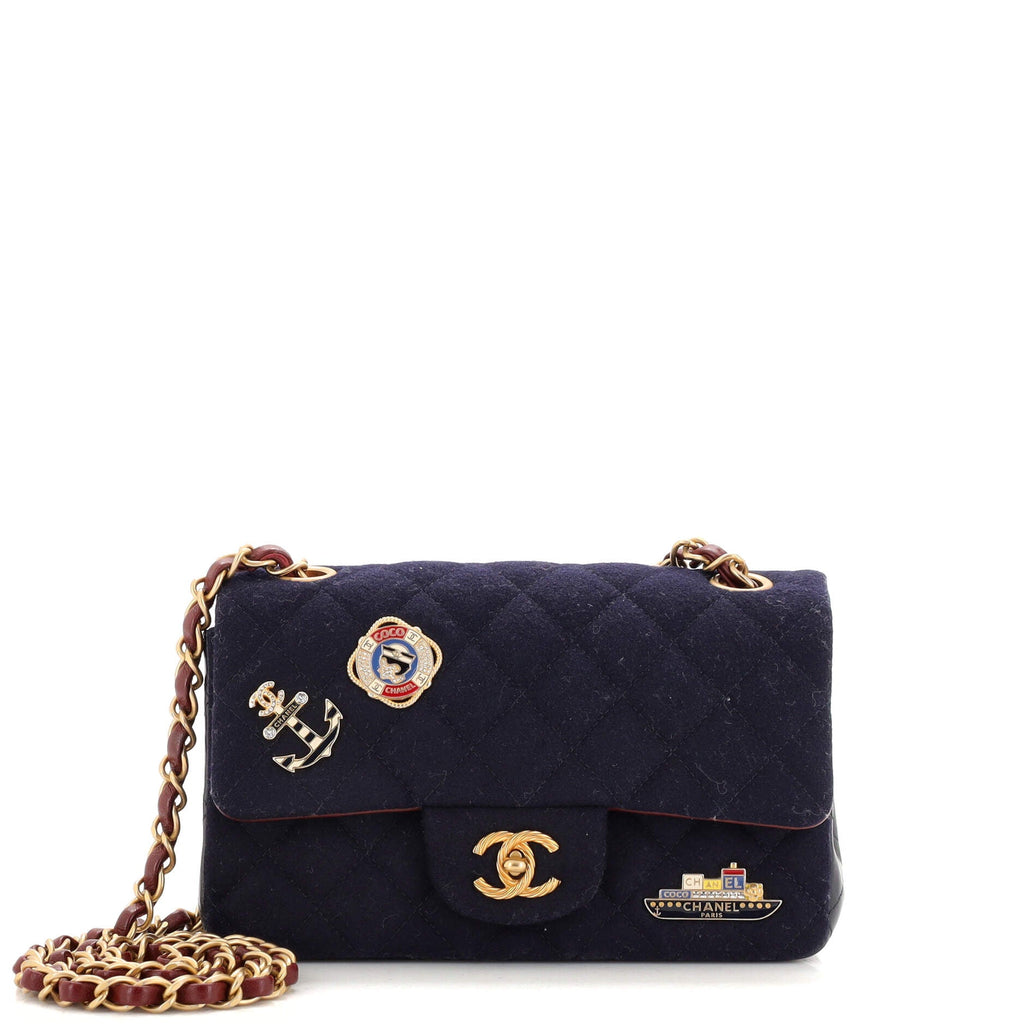 Paris-Hamburg Charms Classic Single Flap Bag Quilted Wool and Lambskin Mini