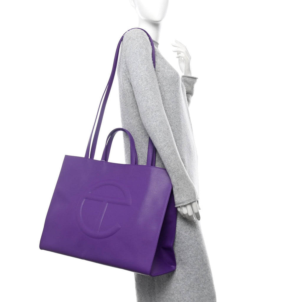Vegan Leather Large Shopping Bag Grape