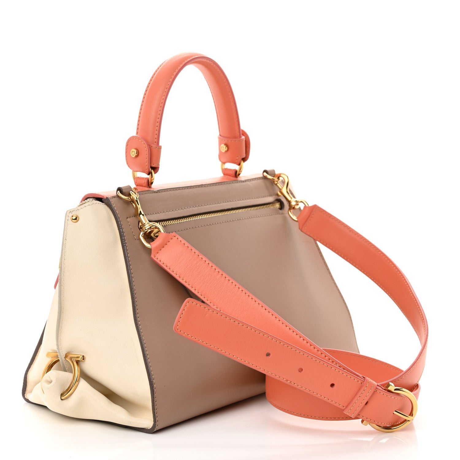 Calfskin Colorblock Medium Sofia Shoulder Bag Pink Multicolor
