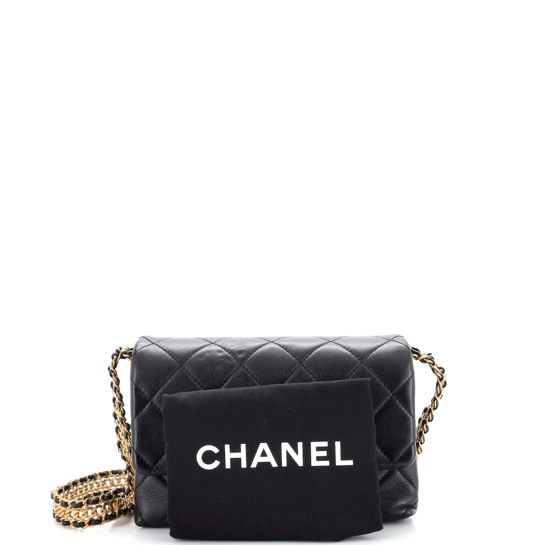 Buckle Chain Flap Bag Quilted Calfskin Mini