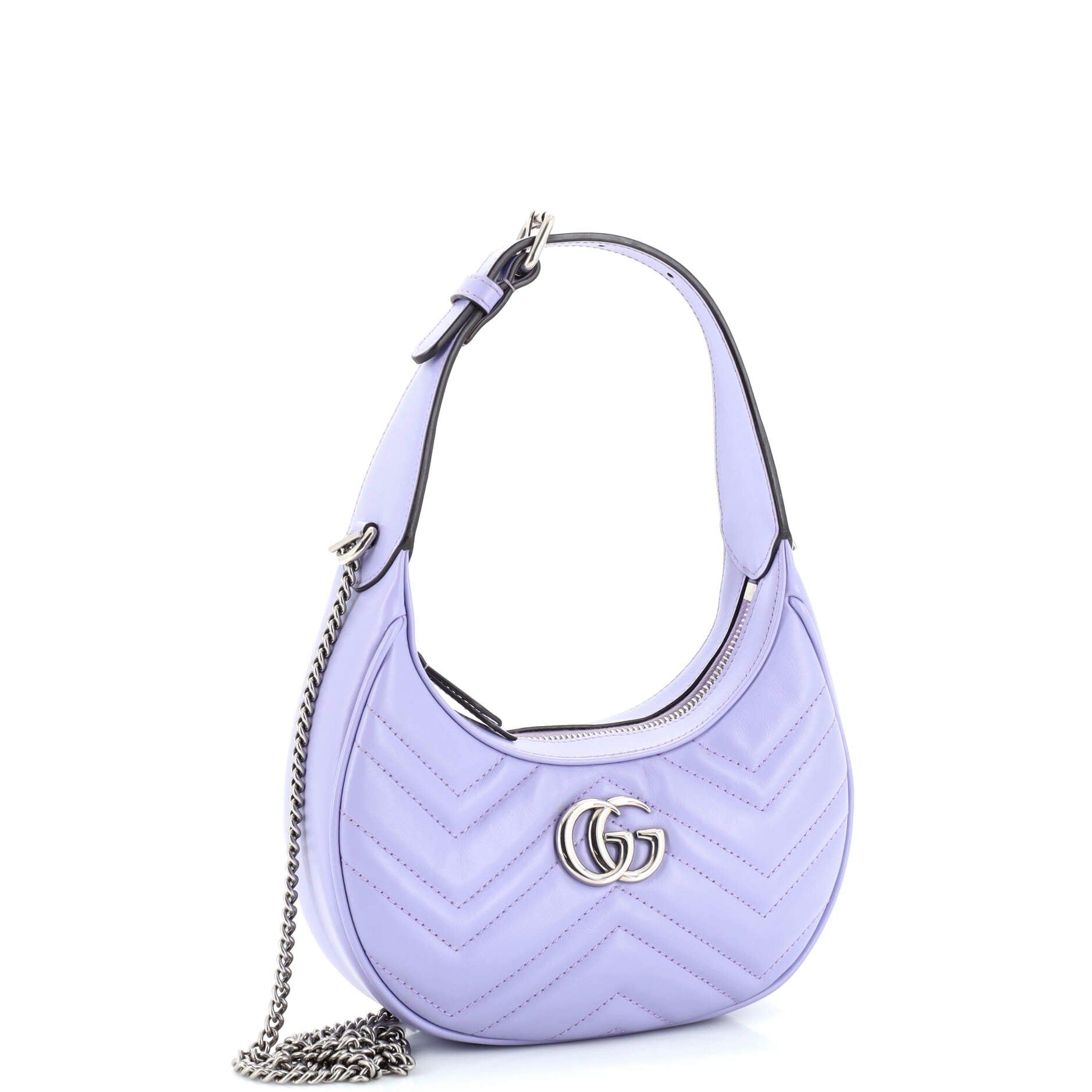 GG Marmont Half Moon Hobo Leather Mini