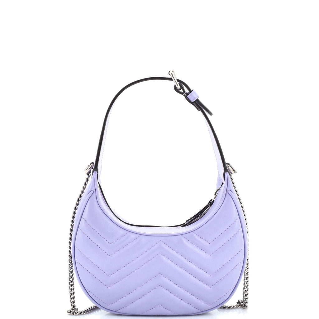GG Marmont Half Moon Hobo Leather Mini