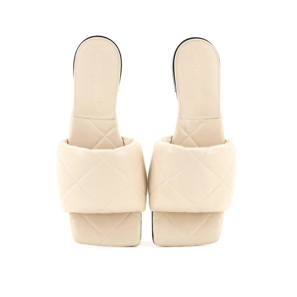 Women's Rubber Lido Flat Sandals Quilted Embossed Leather