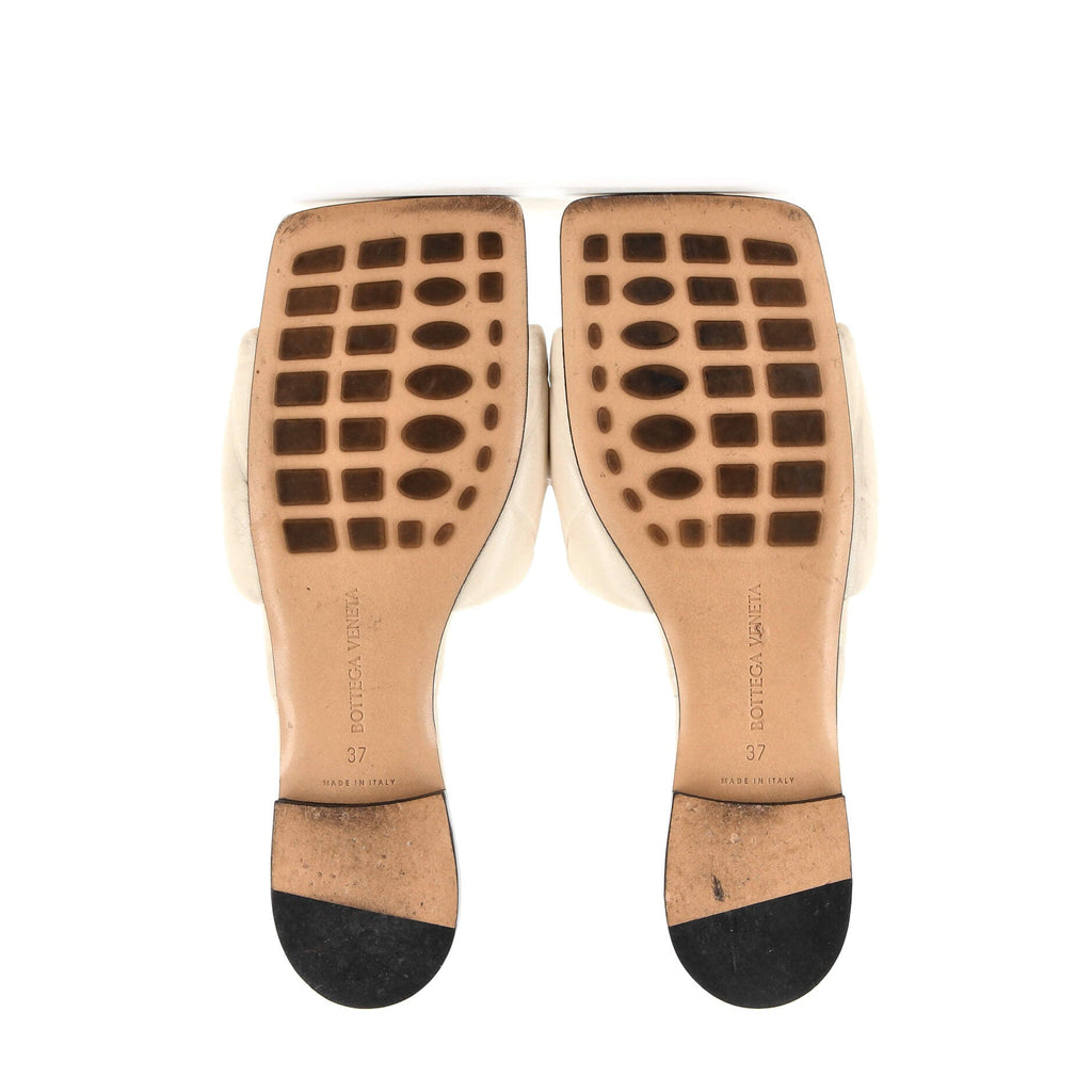 Women's Rubber Lido Flat Sandals Quilted Embossed Leather