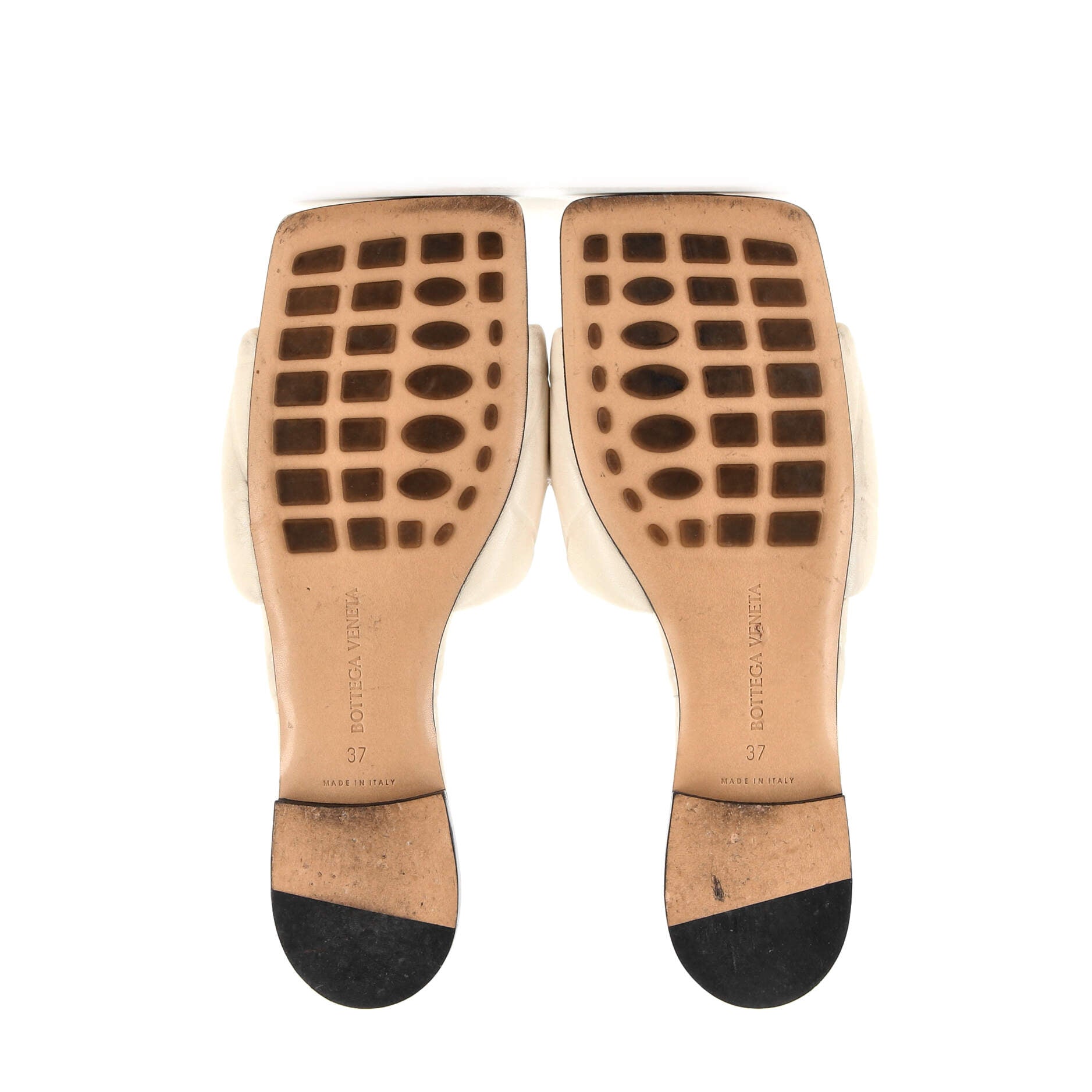 Women's Rubber Lido Flat Sandals Quilted Embossed Leather