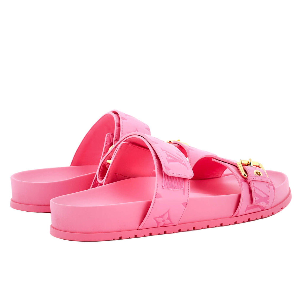 Women's Bom Dia Flat Mules Monogram Embossed Leather
