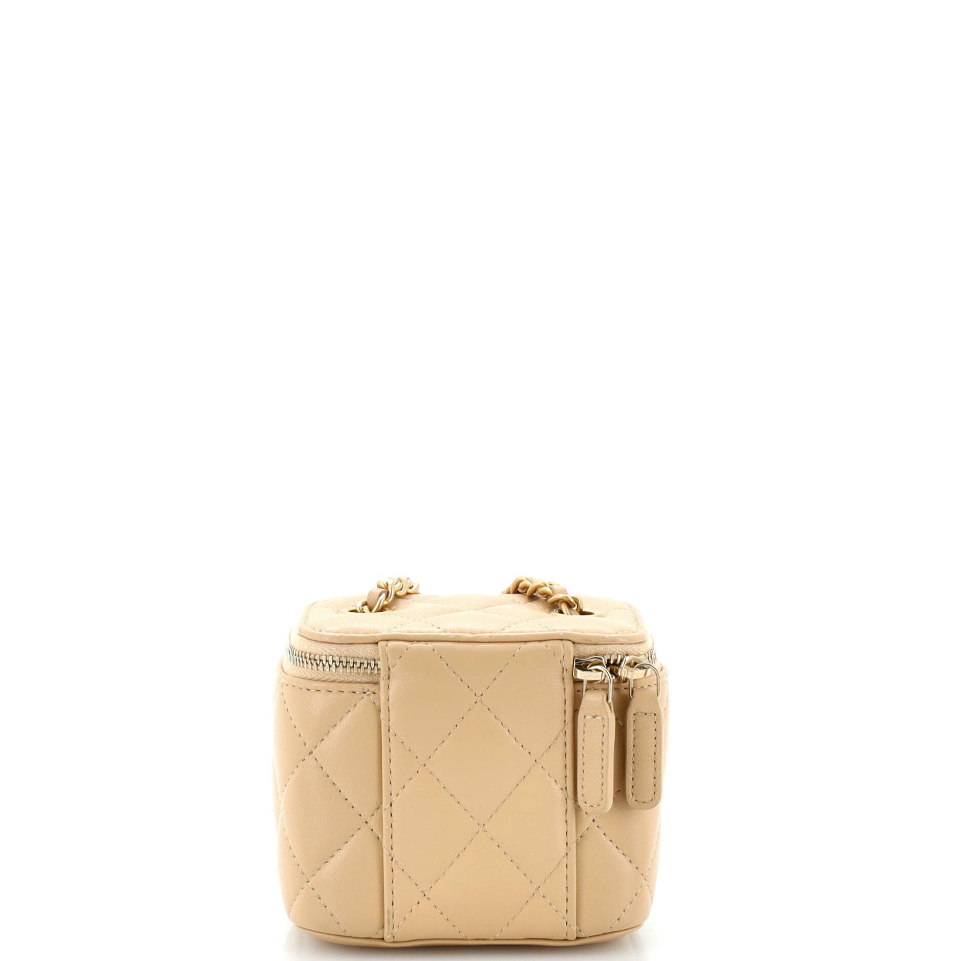 Pearl Crush Vanity Case with Chain Quilted Lambskin Mini