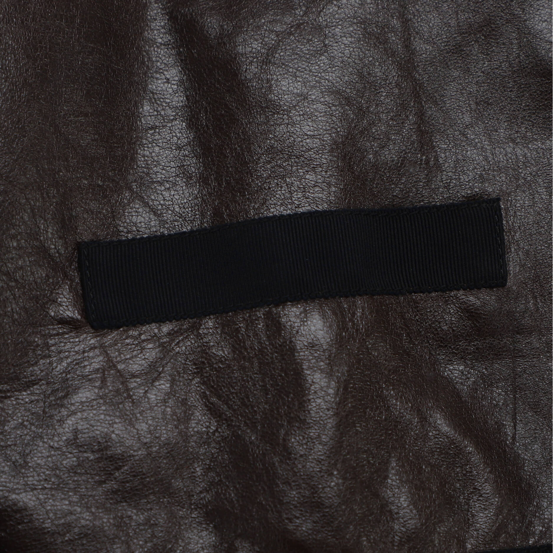 Women's Collarless Jacket Leather with Grosgrain Detail