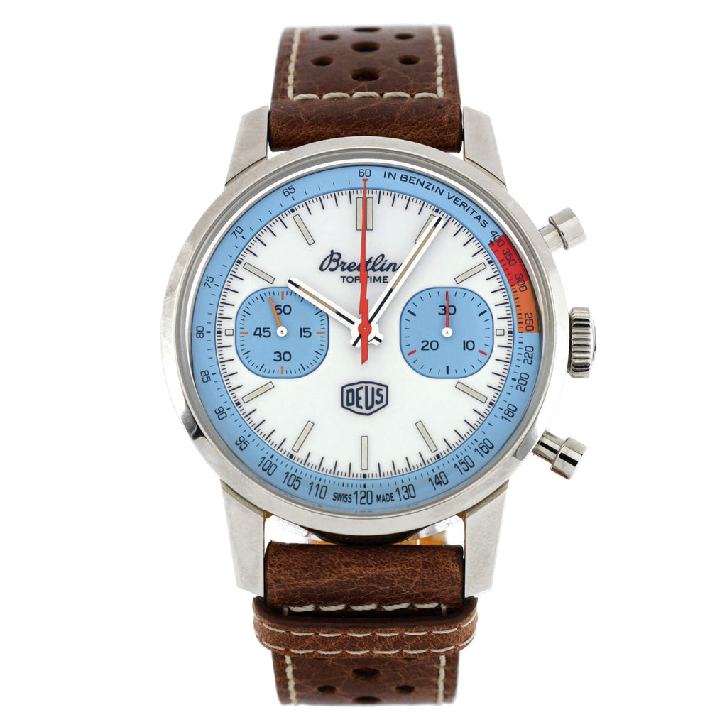 Top Time Deus Chronograph Automatic Watch Stainless Steel and Leather 41