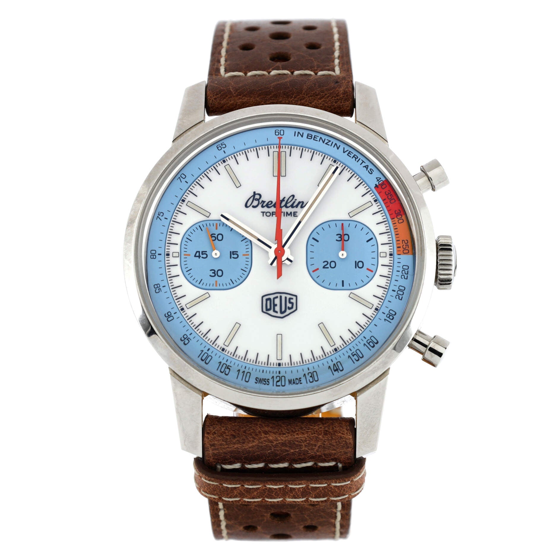 Top Time Deus Chronograph Automatic Watch Stainless Steel and Leather 41