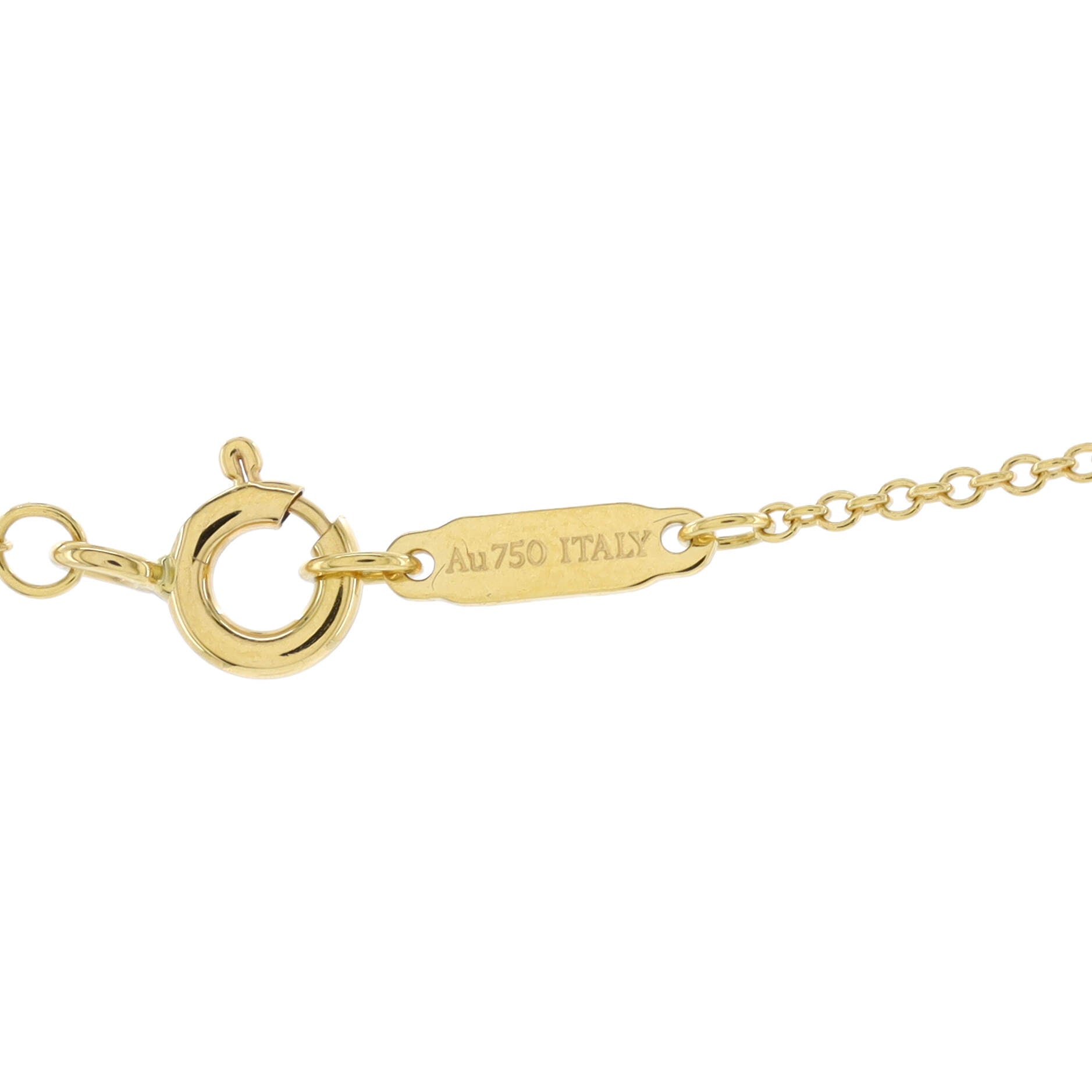 T Smile Pendant Necklace 18K Yellow Gold and Diamonds Small