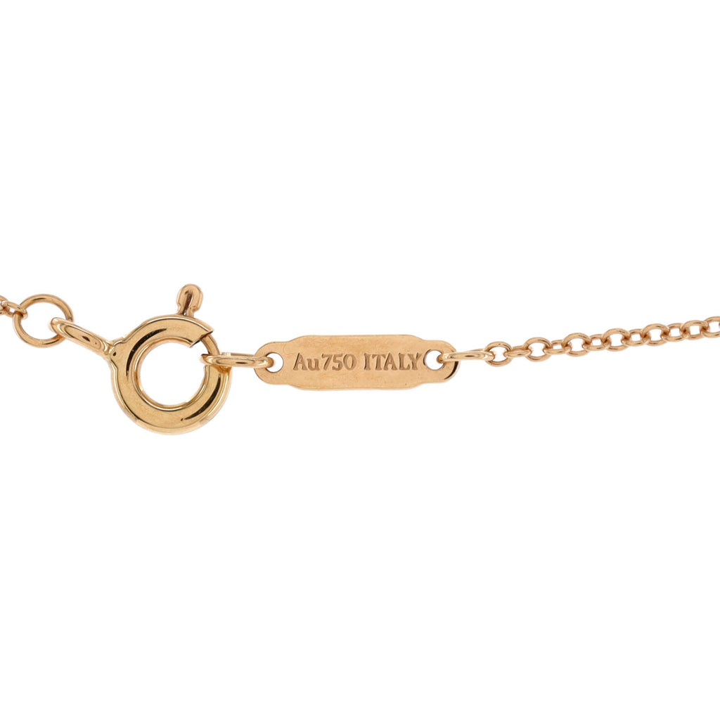 T Smile Pendant Necklace 18K Rose Gold with Diamonds Small