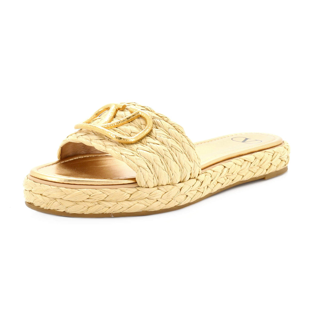 Women's VLogo Espadrille Slide Sandals Raffia