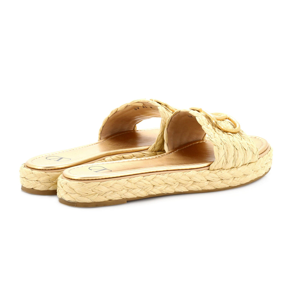 Women's VLogo Espadrille Slide Sandals Raffia