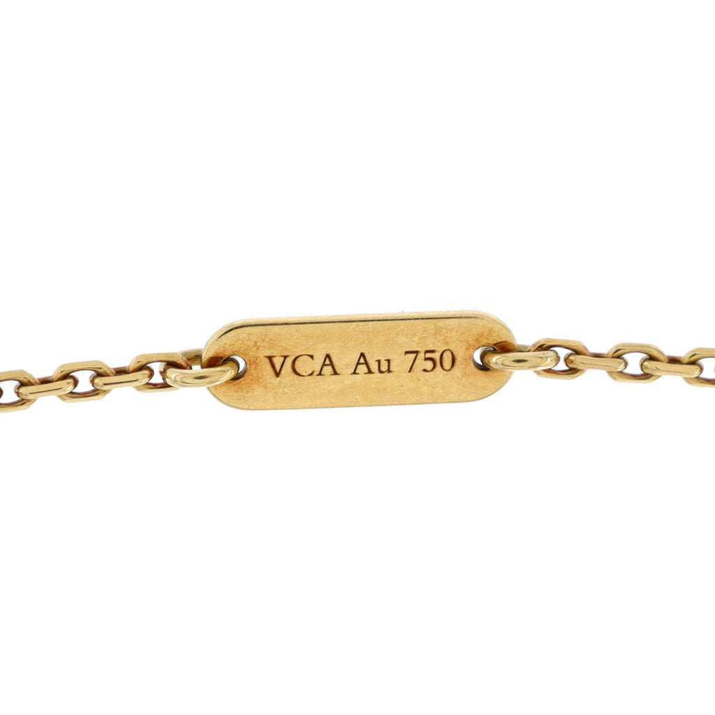 Vintage Alhambra Pendant Necklace 18K Yellow Gold and Onyx