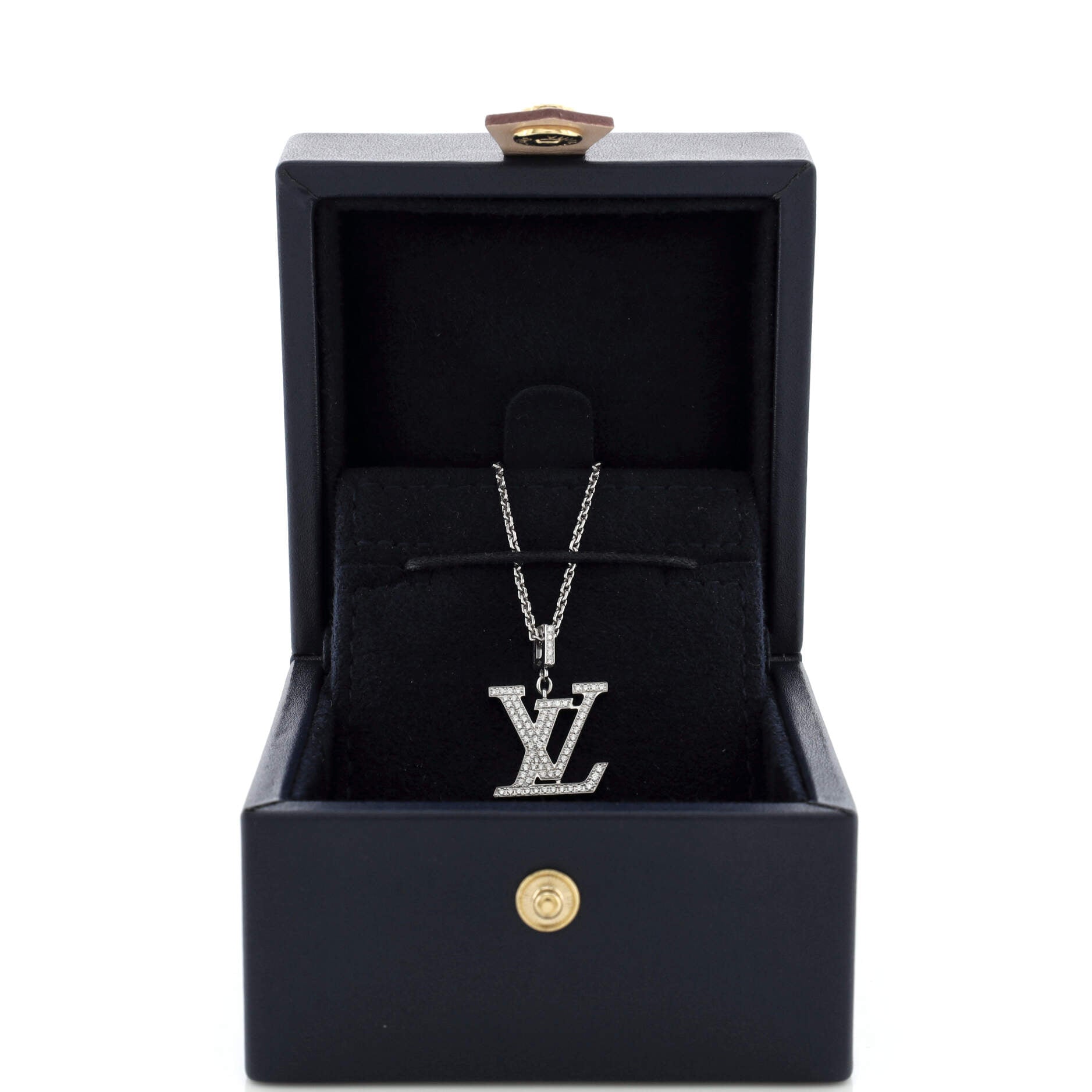 LV Idylle Blossom Pendant Necklace 18K White Gold and Diamonds