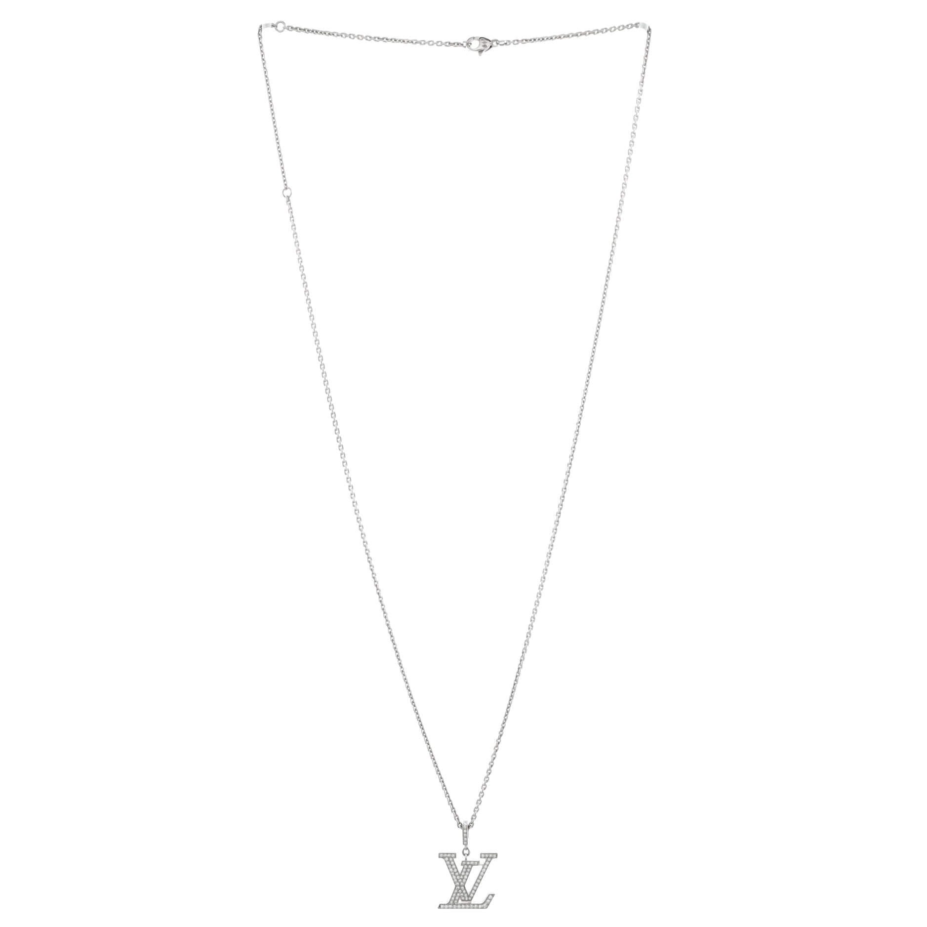 LV Idylle Blossom Pendant Necklace 18K White Gold and Diamonds