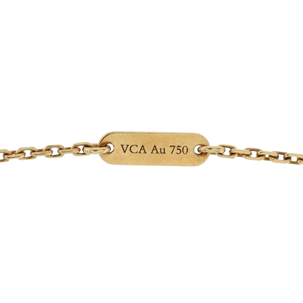 Vintage Alhambra Pendant Necklace 18K Yellow Gold and Onyx