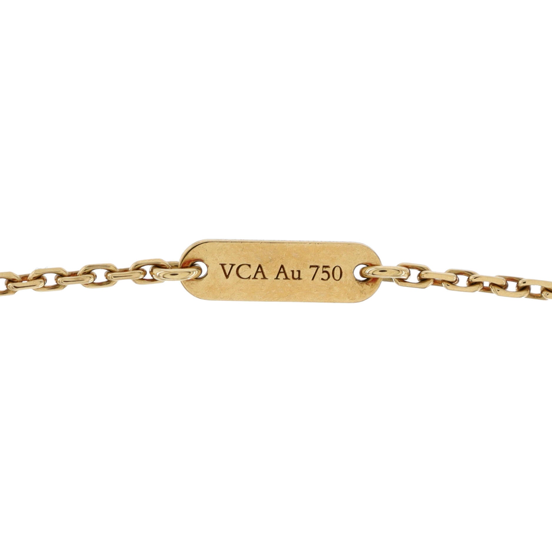 Vintage Alhambra Pendant Necklace 18K Yellow Gold and Onyx