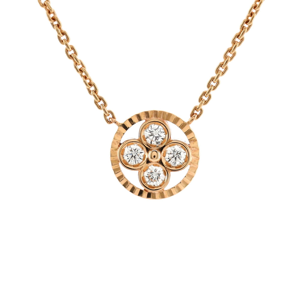 Blossom BB Pendant Necklace 18K Rose Gold with Diamonds