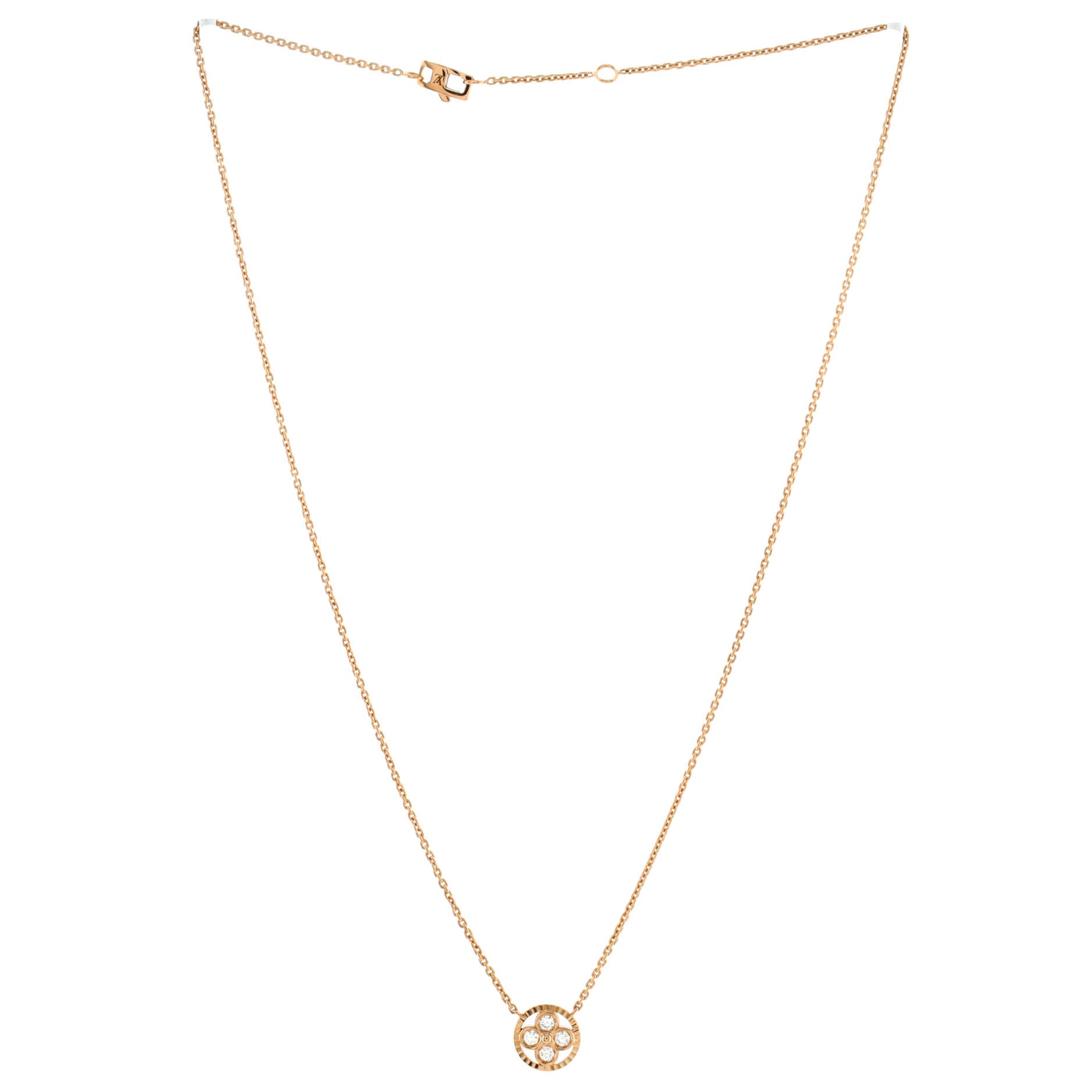Blossom BB Pendant Necklace 18K Rose Gold with Diamonds
