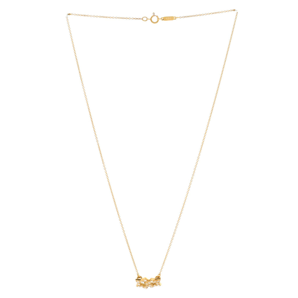 Double Star Necklace 18K Yellow Gold with Diamonds