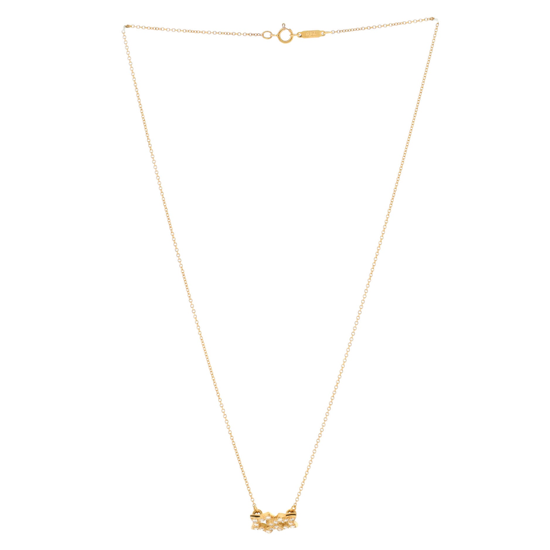 Double Star Necklace 18K Yellow Gold with Diamonds