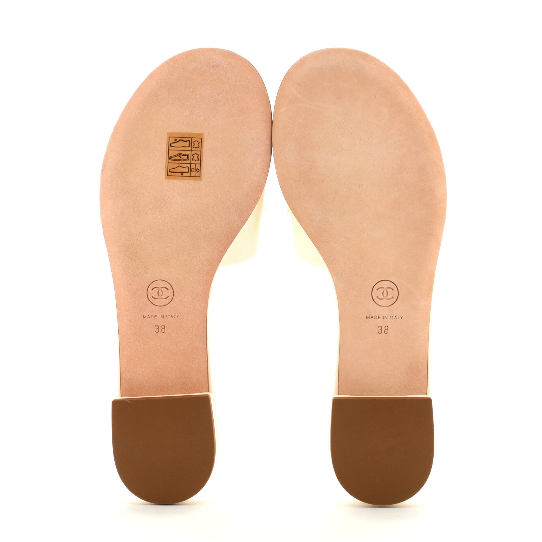 Women's CC Slide Sandals Leather with Faux Pearls