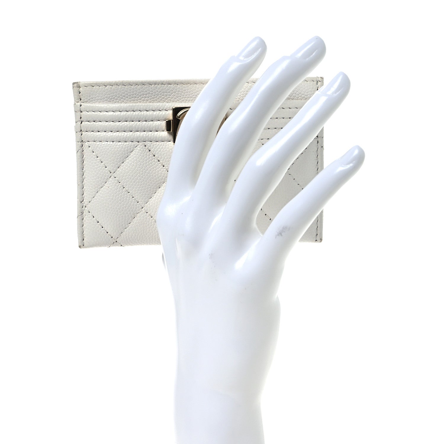 Caviar Quilted Boy  Holder White