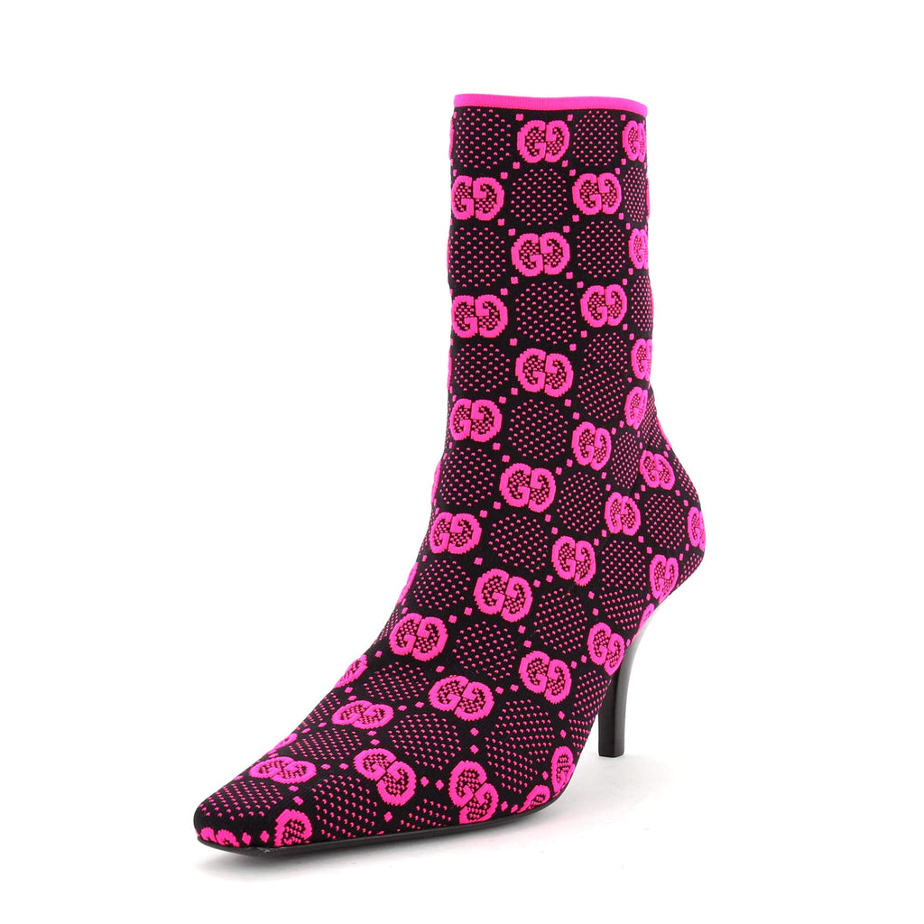 Women's Pointy Toe Sock Boots GG Technical Fabric